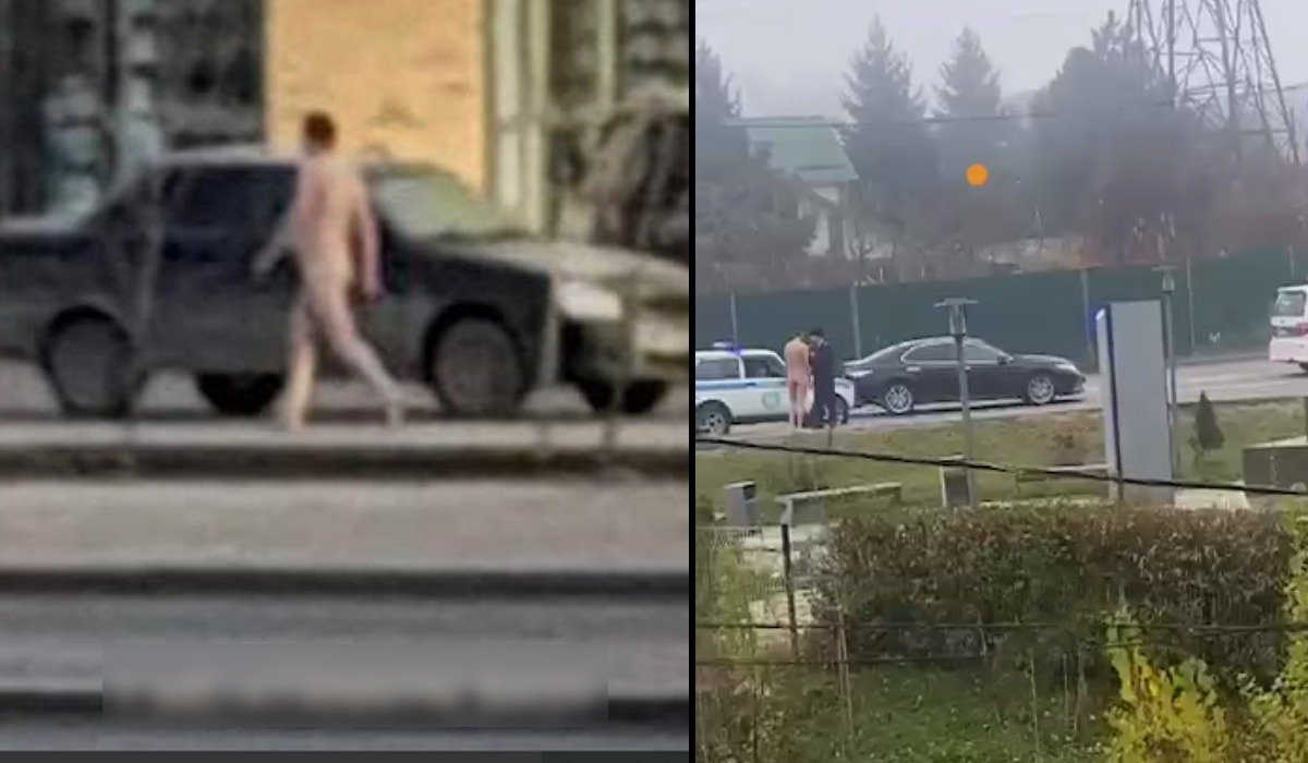 Голые мужчины разгуливали по улицам Астаны и Алматы
