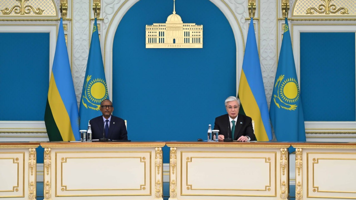 Президенты Казахстана и Руанды провели брифинг для представителей СМИ