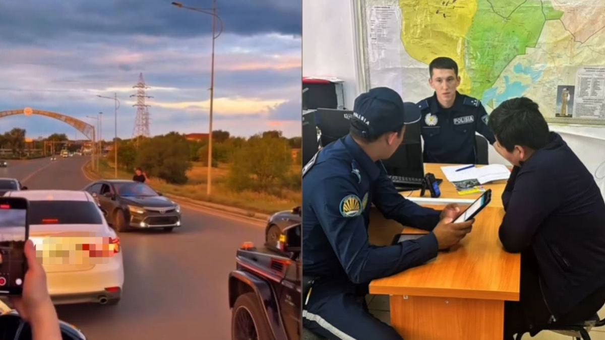 Свадебный кортеж нарушил ПДД в Актобе 